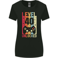 40th Birthday 40 Year Old Level Up Gamming Womens Wider Cut T-Shirt Black