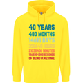 40th Birthday 40 Year Old Mens 80% Cotton Hoodie Yellow