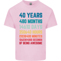 40th Birthday 40 Year Old Mens Cotton T-Shirt Tee Top Light Pink