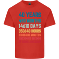 40th Birthday 40 Year Old Mens Cotton T-Shirt Tee Top Red