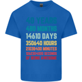 40th Birthday 40 Year Old Mens Cotton T-Shirt Tee Top Royal Blue