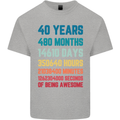 40th Birthday 40 Year Old Mens Cotton T-Shirt Tee Top Sports Grey