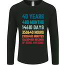 40th Birthday 40 Year Old Mens Long Sleeve T-Shirt Black
