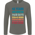 40th Birthday 40 Year Old Mens Long Sleeve T-Shirt Charcoal