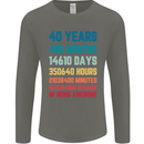 40th Birthday 40 Year Old Mens Long Sleeve T-Shirt Charcoal