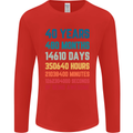 40th Birthday 40 Year Old Mens Long Sleeve T-Shirt Red