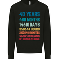 40th Birthday 40 Year Old Mens Sweatshirt Jumper Black