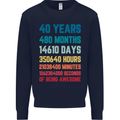 40th Birthday 40 Year Old Mens Sweatshirt Jumper Navy Blue
