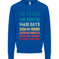 40th Birthday 40 Year Old Mens Sweatshirt Jumper Royal Blue