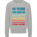 40th Birthday 40 Year Old Mens Sweatshirt Jumper Sports Grey
