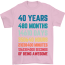 40th Birthday 40 Year Old Mens T-Shirt 100% Cotton Light Pink