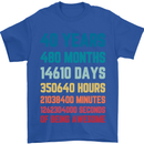 40th Birthday 40 Year Old Mens T-Shirt 100% Cotton Royal Blue