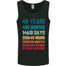40th Birthday 40 Year Old Mens Vest Tank Top Black