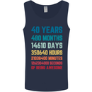 40th Birthday 40 Year Old Mens Vest Tank Top Navy Blue