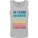 40th Birthday 40 Year Old Mens Vest Tank Top Sports Grey