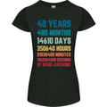 40th Birthday 40 Year Old Womens Petite Cut T-Shirt Black