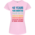 40th Birthday 40 Year Old Womens Petite Cut T-Shirt Light Pink
