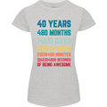 40th Birthday 40 Year Old Womens Petite Cut T-Shirt Sports Grey