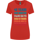 40th Birthday 40 Year Old Womens Wider Cut T-Shirt Red