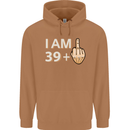 40th Birthday Funny Offensive 40 Year Old Mens 80% Cotton Hoodie Caramel Latte