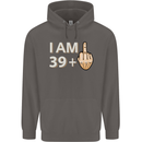40th Birthday Funny Offensive 40 Year Old Mens 80% Cotton Hoodie Charcoal