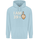40th Birthday Funny Offensive 40 Year Old Mens 80% Cotton Hoodie Light Blue