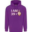 40th Birthday Funny Offensive 40 Year Old Mens 80% Cotton Hoodie Purple