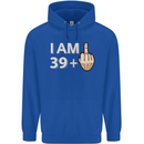 40th Birthday Funny Offensive 40 Year Old Mens 80% Cotton Hoodie Royal Blue