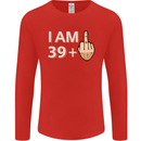 40th Birthday Funny Offensive 40 Year Old Mens Long Sleeve T-Shirt Red