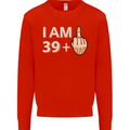 40th Birthday Funny Offensive 40 Year Old Mens Sweatshirt Jumper Bright Red