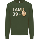 40th Birthday Funny Offensive 40 Year Old Mens Sweatshirt Jumper Forest Green