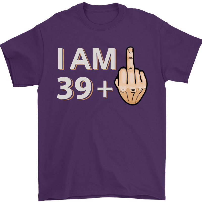 40th Birthday Funny Offensive 40 Year Old Mens T-Shirt 100% Cotton Purple
