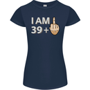 40th Birthday Funny Offensive 40 Year Old Womens Petite Cut T-Shirt Navy Blue