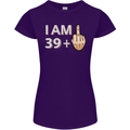 40th Birthday Funny Offensive 40 Year Old Womens Petite Cut T-Shirt Purple