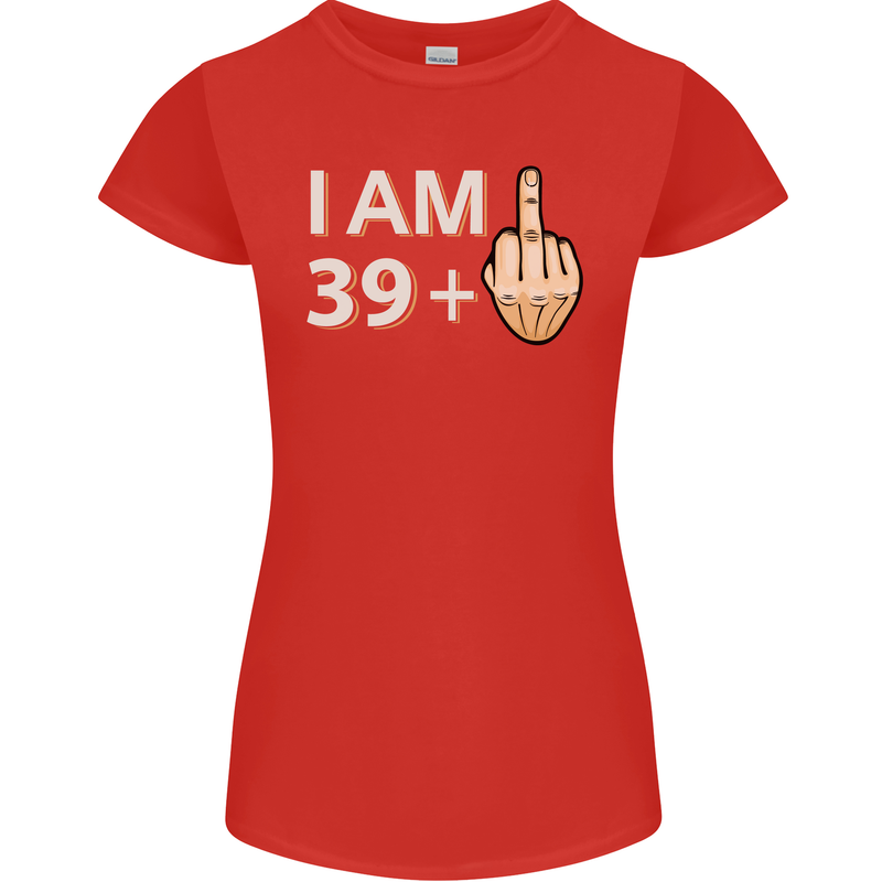 40th Birthday Funny Offensive 40 Year Old Womens Petite Cut T-Shirt Red