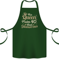 40th Birthday Queen Forty Years Old 40 Cotton Apron 100% Organic Forest Green