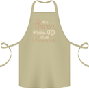 40th Birthday Queen Forty Years Old 40 Cotton Apron 100% Organic Khaki