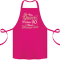 40th Birthday Queen Forty Years Old 40 Cotton Apron 100% Organic Pink