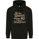 40th Birthday Queen Forty Years Old 40 Mens 80% Cotton Hoodie Black