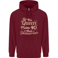 40th Birthday Queen Forty Years Old 40 Mens 80% Cotton Hoodie Maroon
