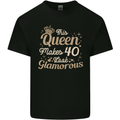 40th Birthday Queen Forty Years Old 40 Mens Cotton T-Shirt Tee Top Black