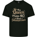 40th Birthday Queen Forty Years Old 40 Mens Cotton T-Shirt Tee Top Black