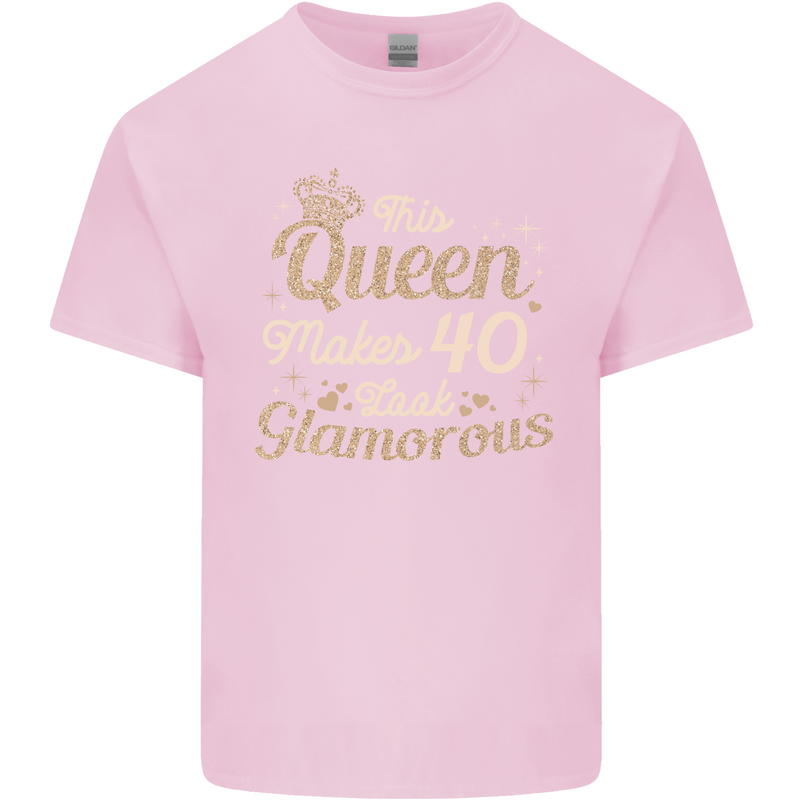 40th Birthday Queen Forty Years Old 40 Mens Cotton T-Shirt Tee Top Light Pink