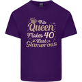40th Birthday Queen Forty Years Old 40 Mens Cotton T-Shirt Tee Top Purple