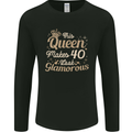 40th Birthday Queen Forty Years Old 40 Mens Long Sleeve T-Shirt Black