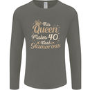 40th Birthday Queen Forty Years Old 40 Mens Long Sleeve T-Shirt Charcoal