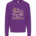 40th Birthday Queen Forty Years Old 40 Mens Sweatshirt Jumper Purple