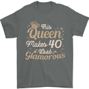 40th Birthday Queen Forty Years Old 40 Mens T-Shirt Cotton Gildan Charcoal