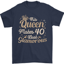 40th Birthday Queen Forty Years Old 40 Mens T-Shirt Cotton Gildan Navy Blue