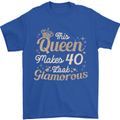 40th Birthday Queen Forty Years Old 40 Mens T-Shirt Cotton Gildan Royal Blue